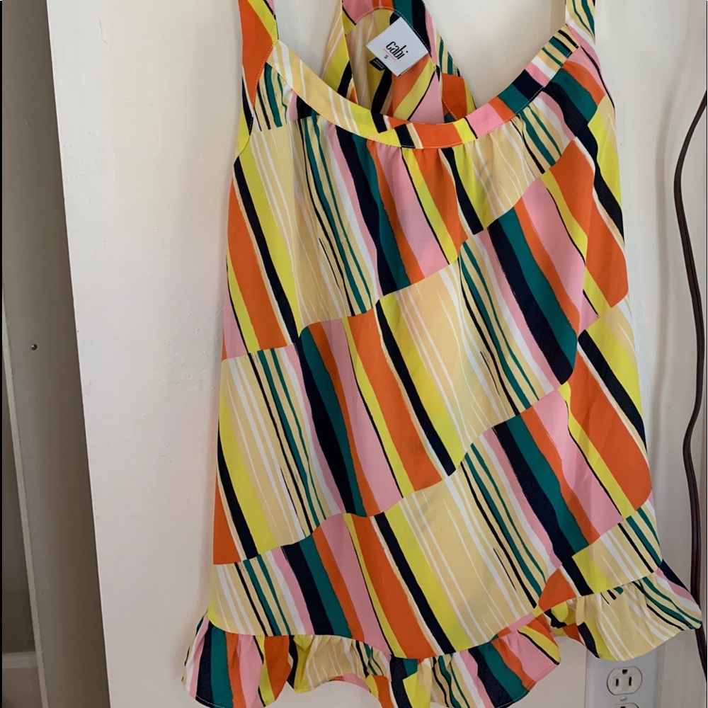 CABI colorful blouse! Size small. Peplum bottom
